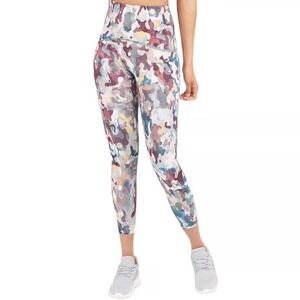 SPANX Booty Boost Cropped Leggings Sz M Activewear Abstract Camo Print Mid Rise